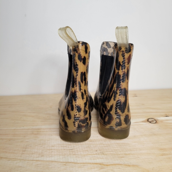 J. Crew leopard print shirt rain boots 7 - Picture 3 of 5